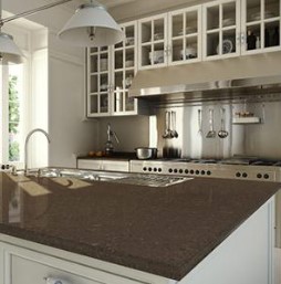 Dark Grey Countertop in White Modern Style Kitchen